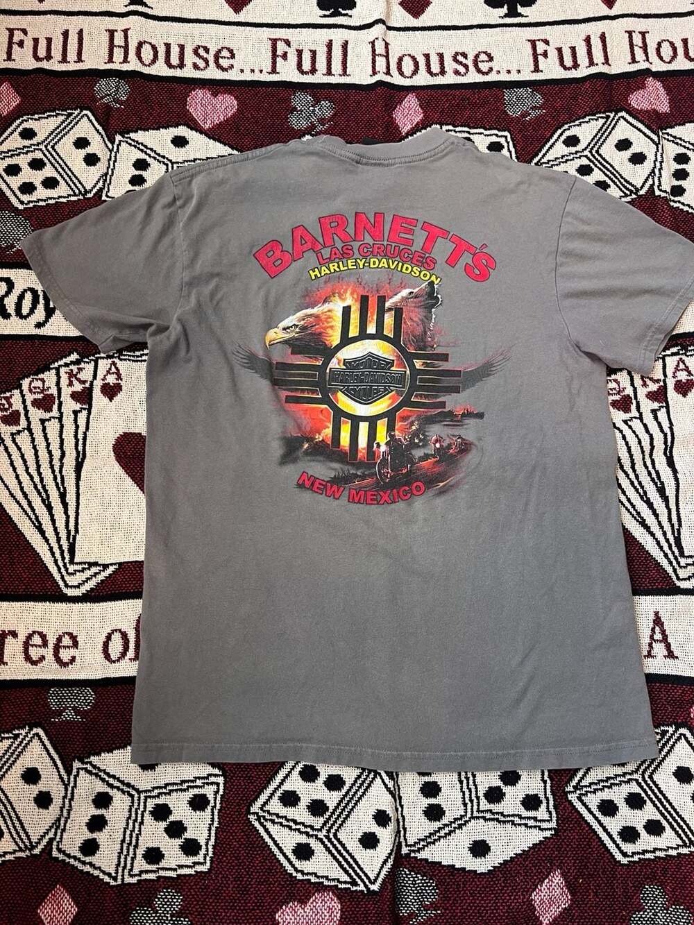 Harley-Davidson Barnett's Las Cruces New Mexico Graphic T-Shirt Gray Sz L